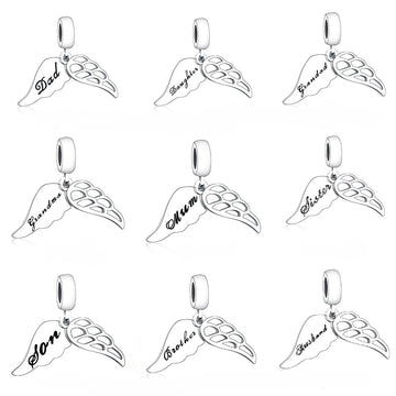"Guardian Wings" Memorial Dangle - 925 Sterling Silver