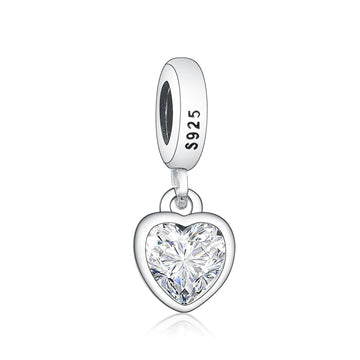 925 sterling silver white heart shape