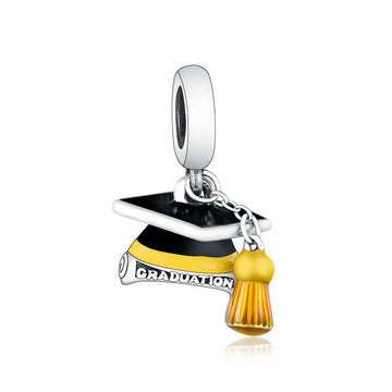 "Golden Glory" Graduation Cap Charm - 925 Silver Commemorative Gift
