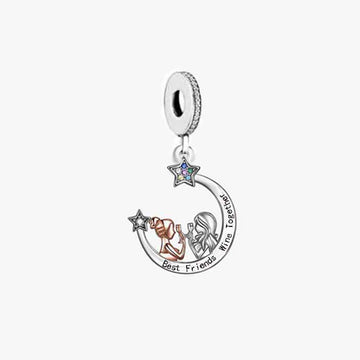 925 sterling silver color separation moon two sisters