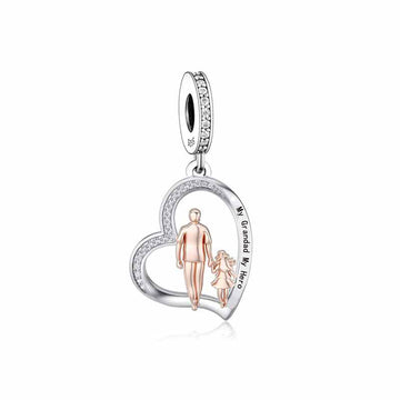 "The Elder's Guidance" Grandad & Child Heart Dangle - Two-Tone