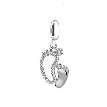 "Morning Pulse" Dual Footprint Charm - 925 Sterling Silver