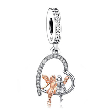 "Guardian Angels" Heart Charm - Sister & Best Friend Gift