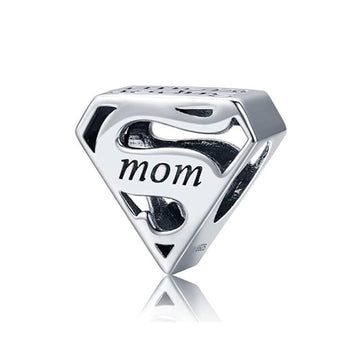 "Super Mom" Heroic Strength Charm - 925 Sterling Silver