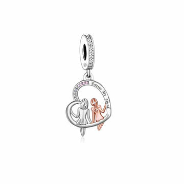 925 sterling silver color separation heart-shaped friendship sitting together