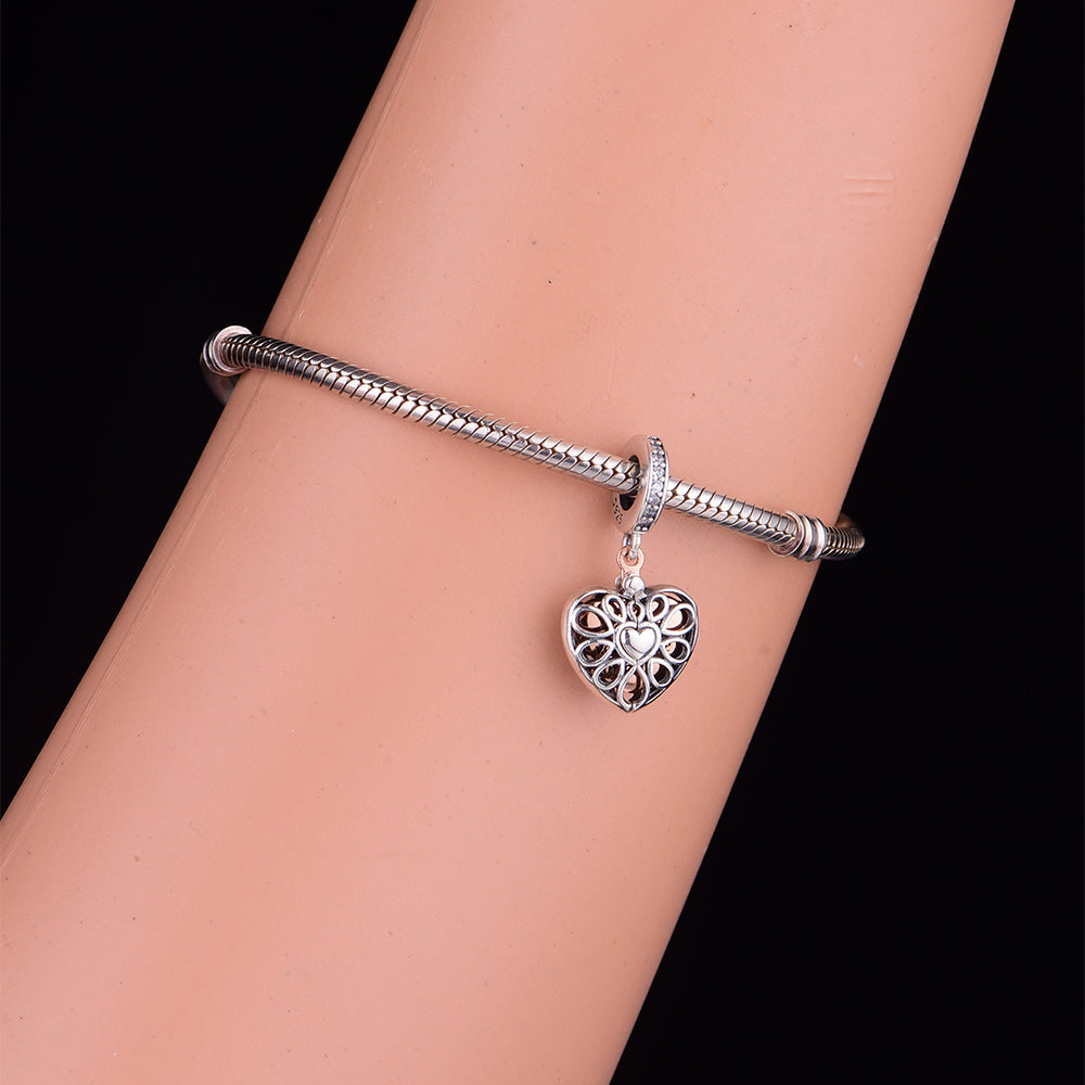 925 sterling silver heart-shaped wings