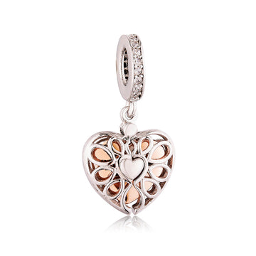 925 sterling silver heart-shaped wings