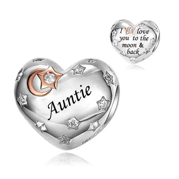 925 sterling silver heart-shaped Auntie