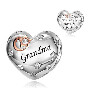 925 sterling silver heart-shaped Grandma