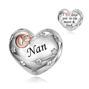 925 sterling silver heart-shaped Nan