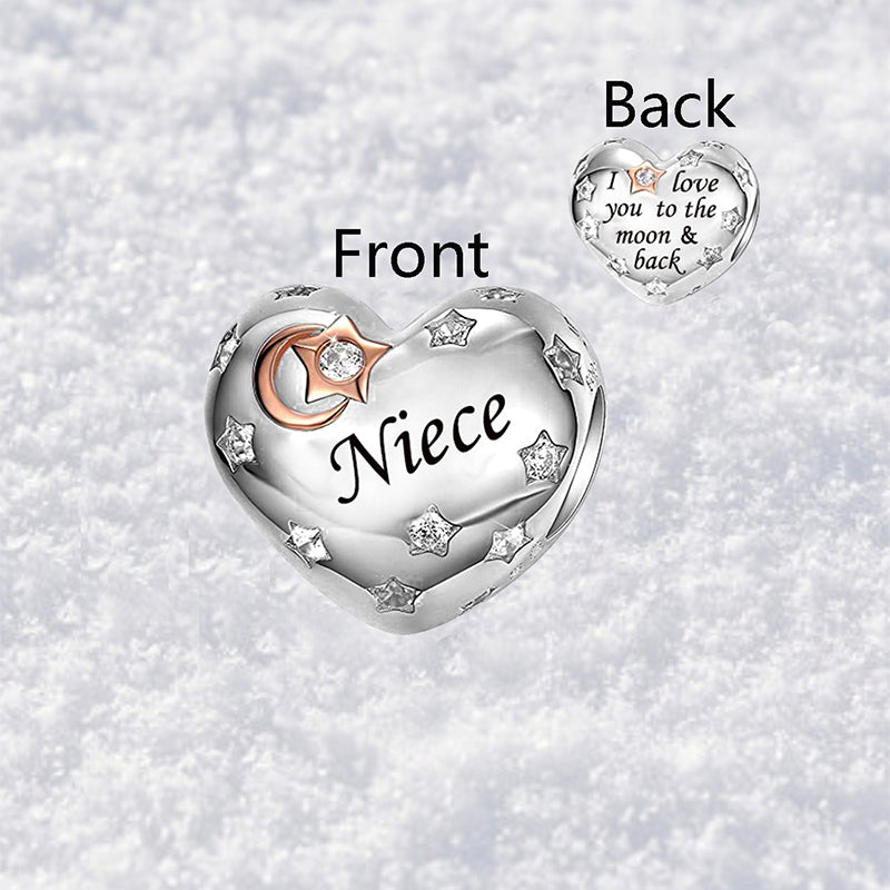 925 sterling silver heart-shaped Niece