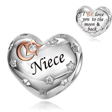 925 sterling silver heart-shaped Niece
