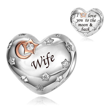 925 sterling silver heart-shaped wife