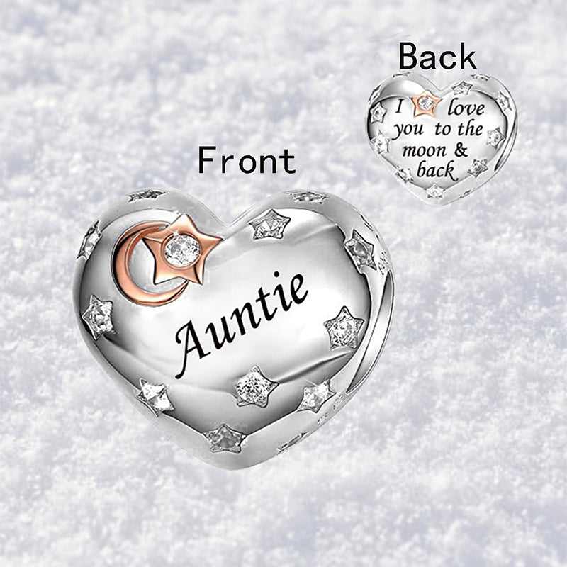 925 sterling silver heart-shaped Auntie
