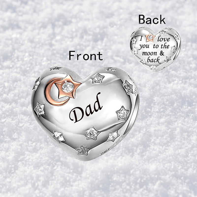 925 sterling silver heart-shaped dad