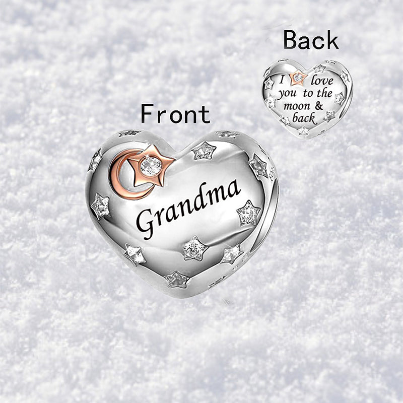925 sterling silver heart-shaped Grandma