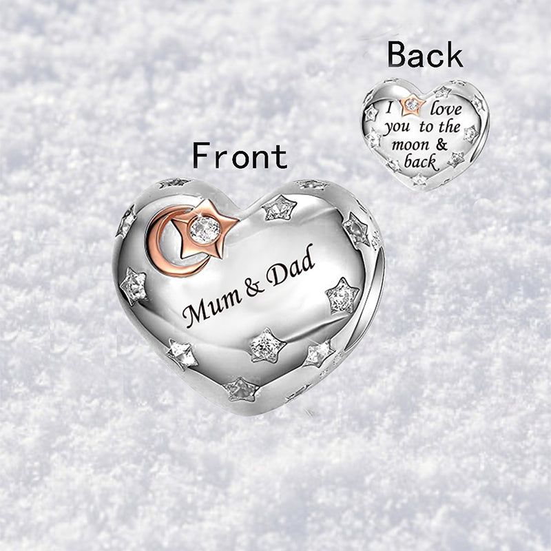 925 sterling silver heart-shaped mom