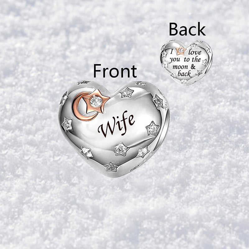 925 sterling silver heart-shaped wife