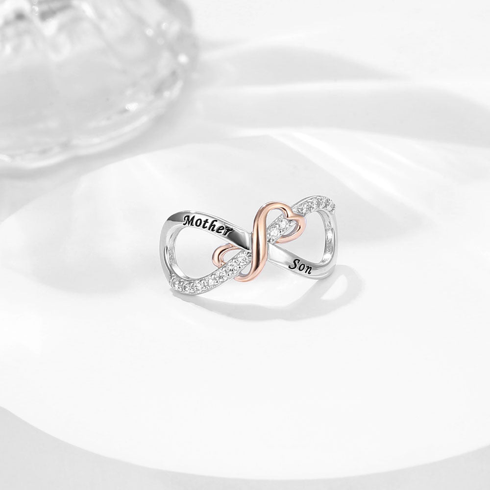 "Infinite Bond" Mother & Son Double Infinity Charm - 925 Silver