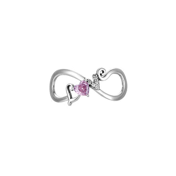"Boundless Love" Infinity Charm - Pink Heart & 925 Sterling Silver
