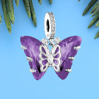 925 sterling silver purple butterfly