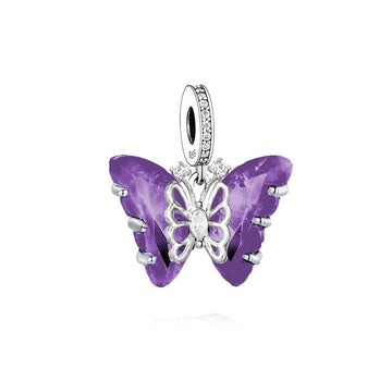 925 sterling silver purple butterfly