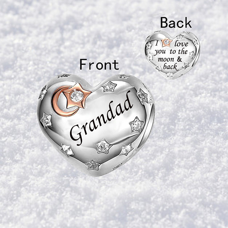 925 sterling silver heart-shaped Grandad
