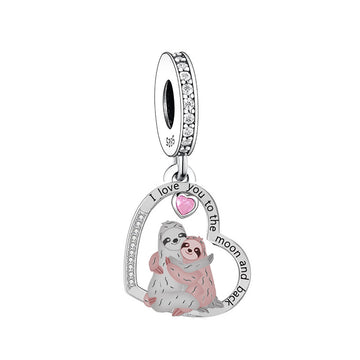 925 sterling silver two sloths embracing each other