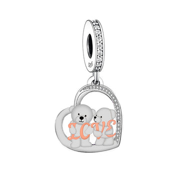 925 sterling silver two loving little bears
