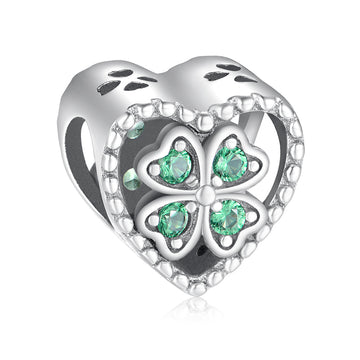 925 sterling silver clover heart shape