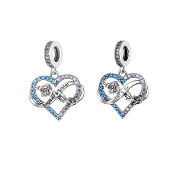 "Eternal Bloom" Infinity Heart Dangle Charm - 925 Silver