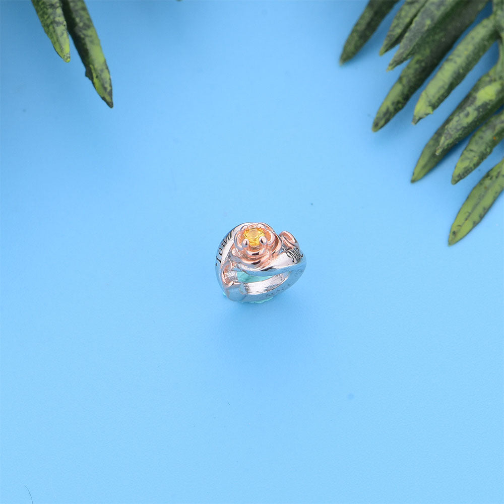 "Eternal Bond" Rose Spacer Bead - You & Me 925 Sterling Silver