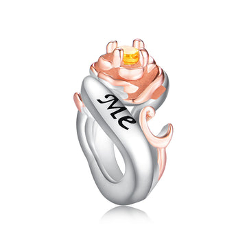 "Eternal Bond" Rose Spacer Bead - You & Me 925 Sterling Silver