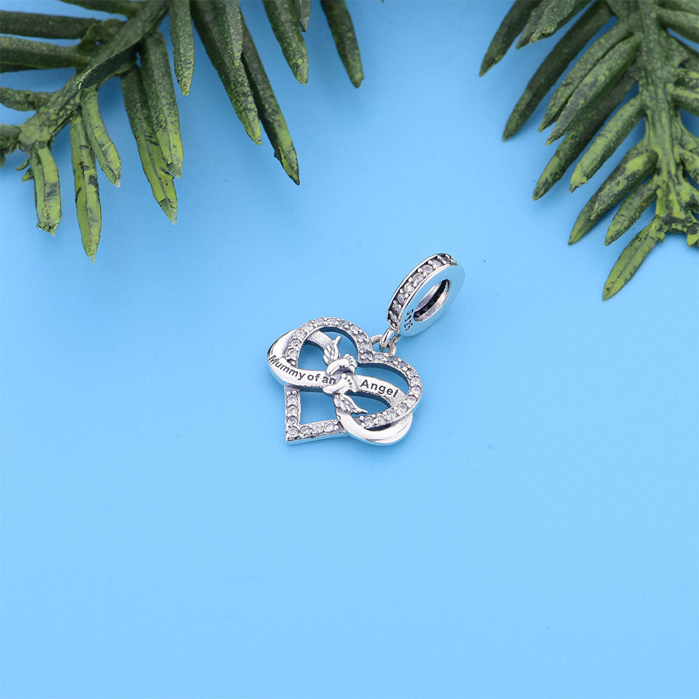 "Infinite Footprints" Mummy of an Angel Charm - 925 Sterling Silver