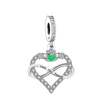 925 sterling silver infinite symbol heart shape