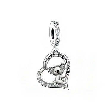 925 sterling silver heart-shaped koala