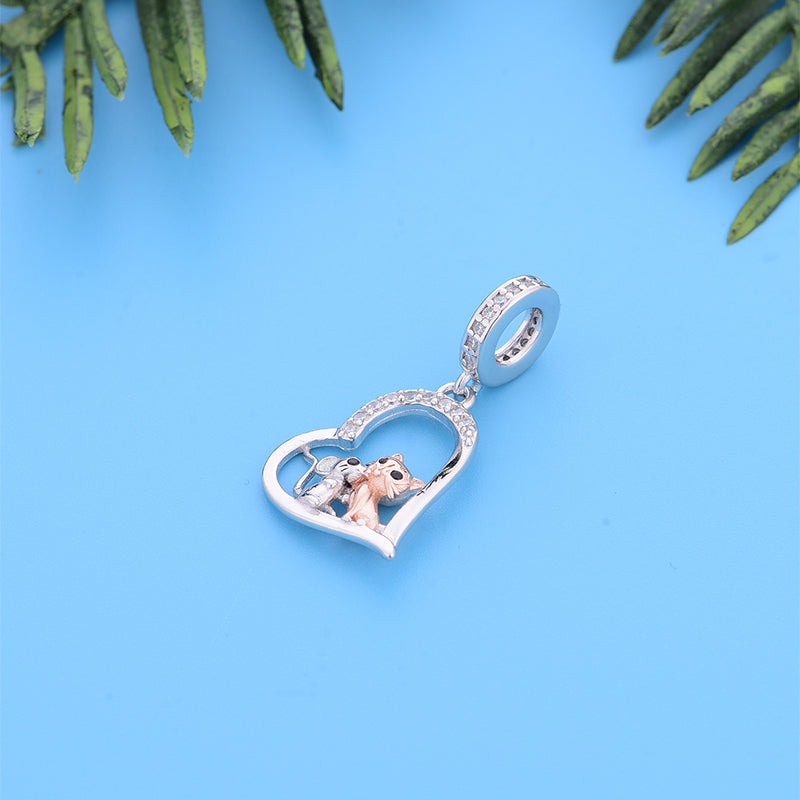 925 sterling silver fox and mouse