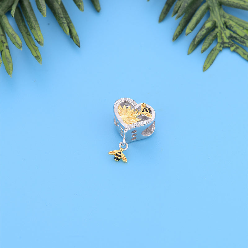 925 sterling silver bees like sunlight when picking flowers