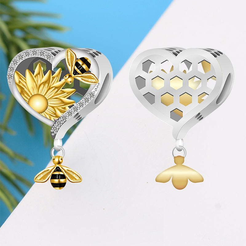 925 sterling silver bees collect flowers to obtain nectar