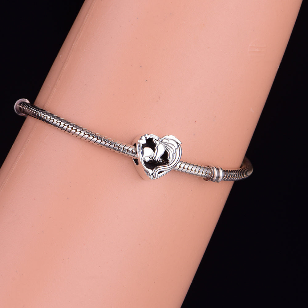 925 sterling silver girl and horse