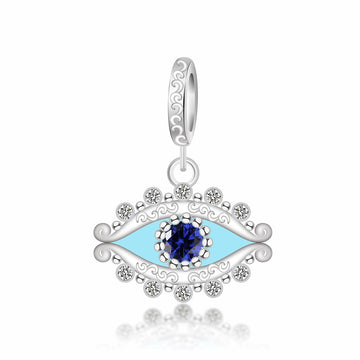 "Cosmic Protection" - 925 Sterling Silver Evil Eye Dangle Charm