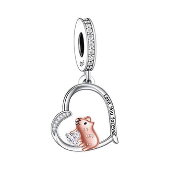 925 sterling silver heart-shaped hamster