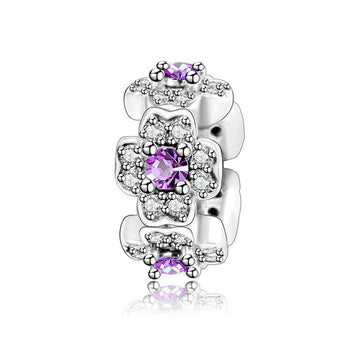 "Vibrant Resonance" - 925 Sterling Silver Floral Spacer Charm
