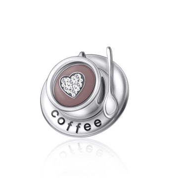 "Warm Embrace" - 925 Sterling Silver Coffee Cup Charm