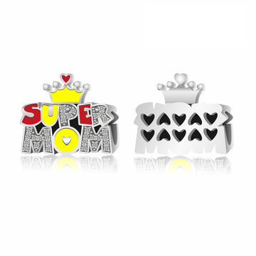 "Crowned Grace" Super Mom Charm - 925 Silver & Pave Zirconia
