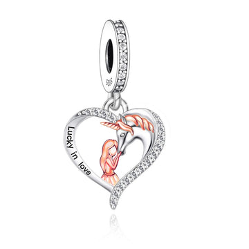 fille et licorne en argent sterling 925