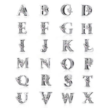 925 sterling silver Butterfly letters A-Z bead