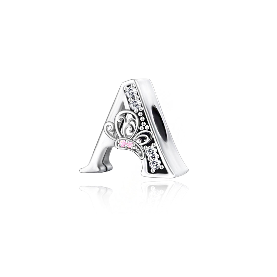 925 sterling silver Butterfly letters A-Z bead