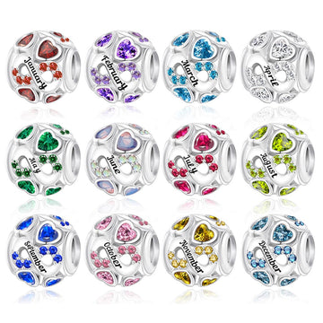 "Timeless Cosmic" - 925 Sterling Silver Birthstone Charm