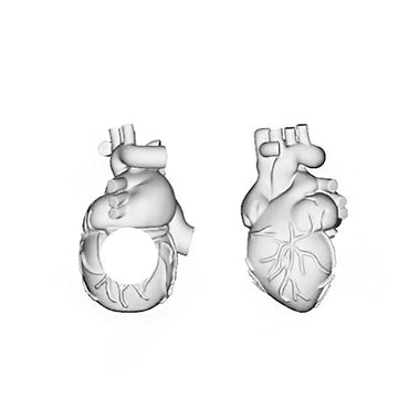 "Pulse of Life" - 925 Sterling Silver Anatomical Heart Charm